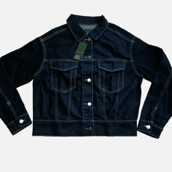 Wild Fable Women's Denim Jean Jacket Size Small Blue Dark Wash - Picture 1 of 6